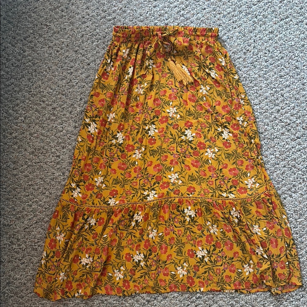 Floral Yellow Skirt